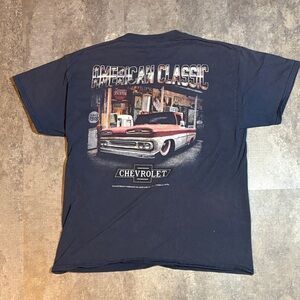 Sun Faded American Classic Chevrolet Navy Graphic Tee - Men Large